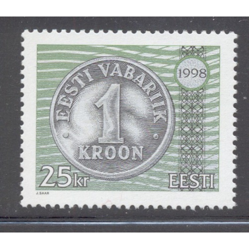 Estonia Sc  345 1998 25 kr Coin stamp mint NH