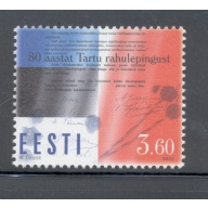 Estonia Sc  387 2000 Tartu Peace Treaty stamp mint