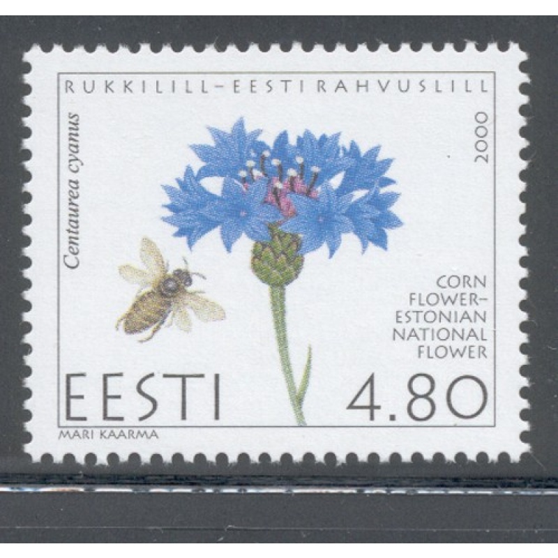 Estonia Sc  392 2000 Cornflower stamp mint NH