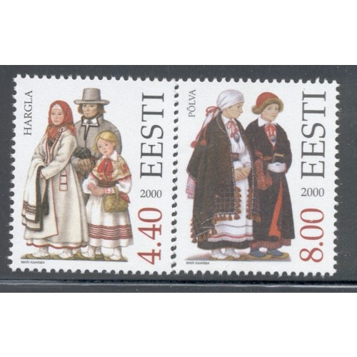 Estonia Sc  400-01 2000 Folk Costumes stamp set mint NH