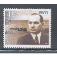 Estonia Sc 402 2000 Malk, Writer, stamp mint NH