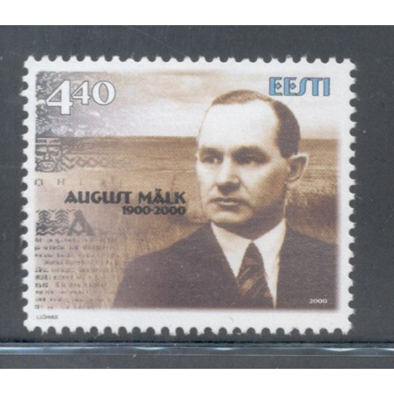 Estonia Sc 402 2000 Malk, Writer, stamp mint NH