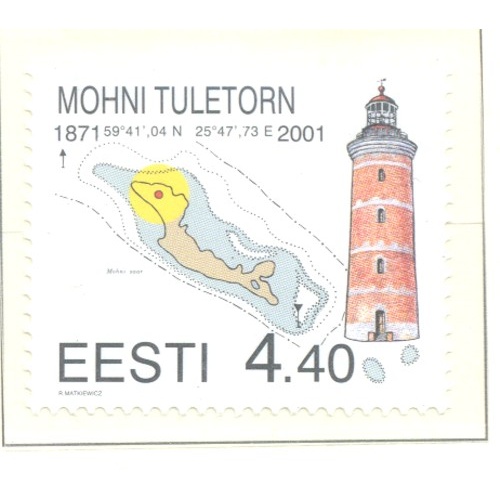 Estonia Sc 408 2001 Mohni Lighthouse stamp mint NH