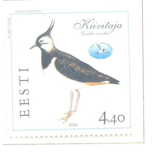 Estonia Sc 413 2001 Northern Lapwing stamp mint NH