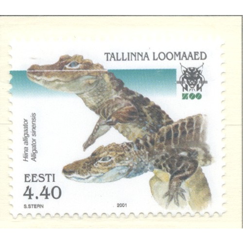 Estonia Sc 425 2001 Tallinn Zoo Alligators stamp mint NH