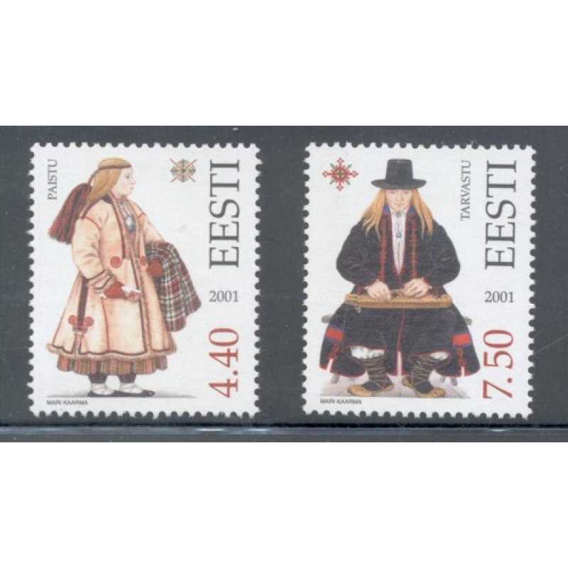 Estonia Sc 427-8 2001 Folk Costumes stamp set mint NH