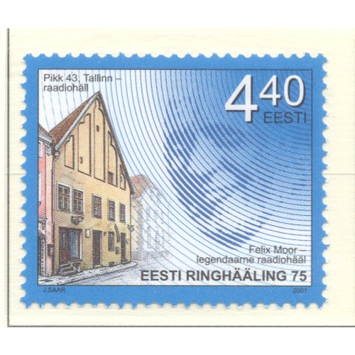 Estonia Sc 431 2001 75th Anniversary Radio Broadcasting stamp mint NH