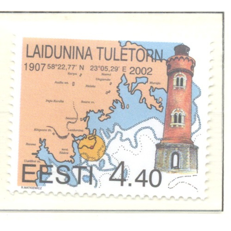 Estonia Sc 434 2002 Laidunnia Lighthouse stamp  mint NH