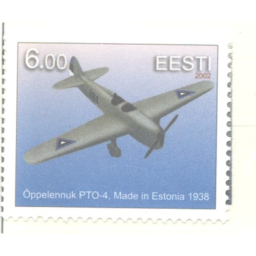 Estonia Sc 438 2002 PTO-4 Training Airplane  stamp  mint NH