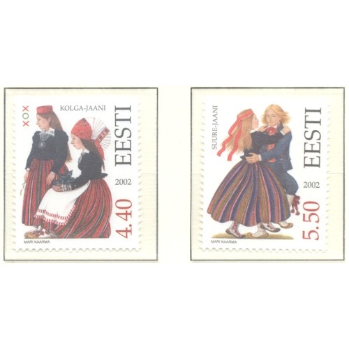 Estonia Sc 448-49 2002 Folk Costumes stamp set mint NH