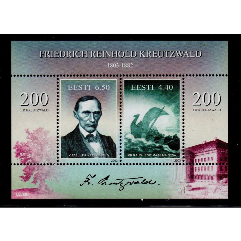 Estonia Sc 480 2003 Kreutzwakd stamp sheet mint NH