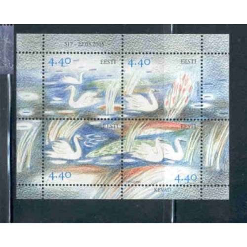 Estonia Sc 508 2005 Spring, Swans,  stamp sheet mint NH