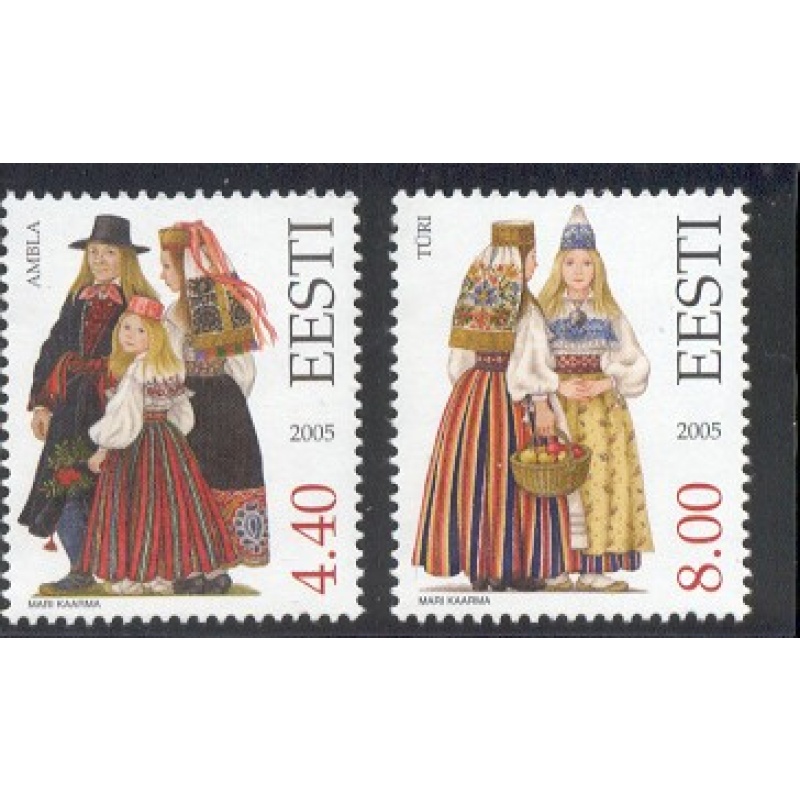 Estonia Sc 524-525 2005 Folk Costumes stamp set mint NH