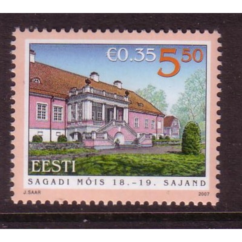 Estonia Sc  562 2007 5.5 kr Sagadi Hall Euro added stamp mint NH