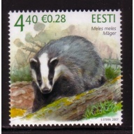 Estonia Sc  565 2007 4.4 kr European Badger Euro added stamp mint NH