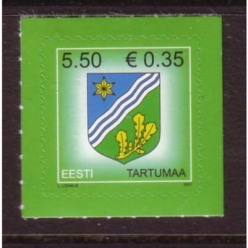 Estonia Sc 573 2007 Coat of Arms stamp Euro Added mint  NH