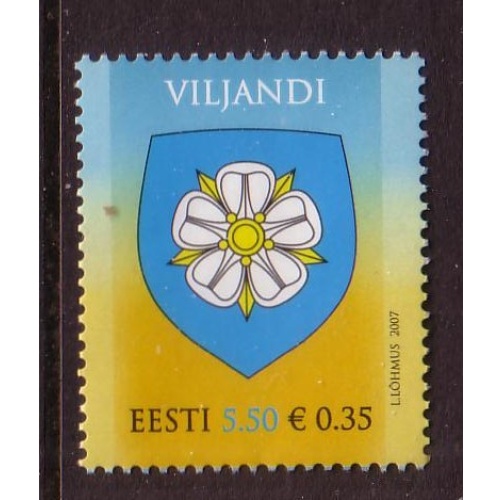 Estonia Sc 580 2007 Viljandi Arms stamp mint  NH