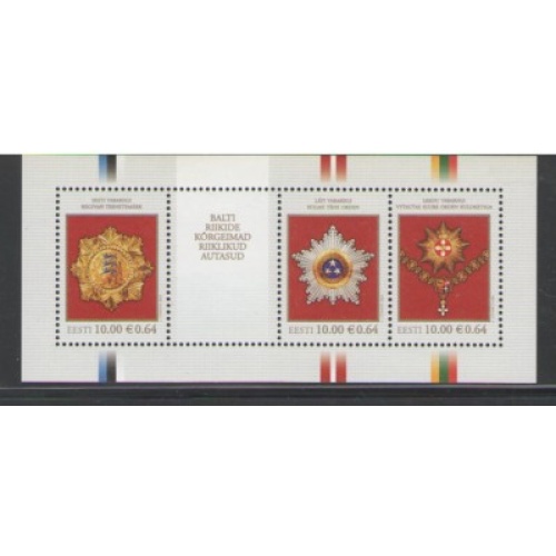 Estonia Sc 593 2008 Baltic States Awards stamp sheet mint NH