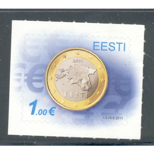 Estonia Sc 657 2011 Introduction of Euro stamp mint NH