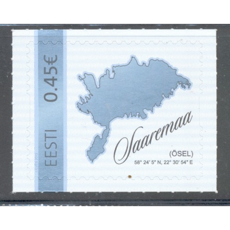 Estonia Sc 698 2012 map of Saaremaa stamp mint NH
