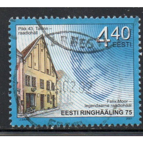 Estonia Sc 431 2001 75th Anniversary Radio Broadcasting stamp used