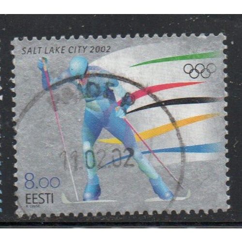 Estonia Sc 432 2002 Salt Lake Olympics stamp  used