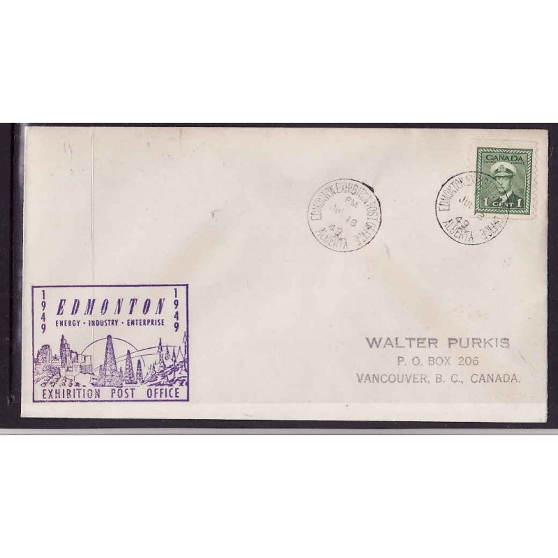 Canada-cover #14316-1c KGVI coil [ perf 9&1/2 ]-Edmonton Alberta Exhibition