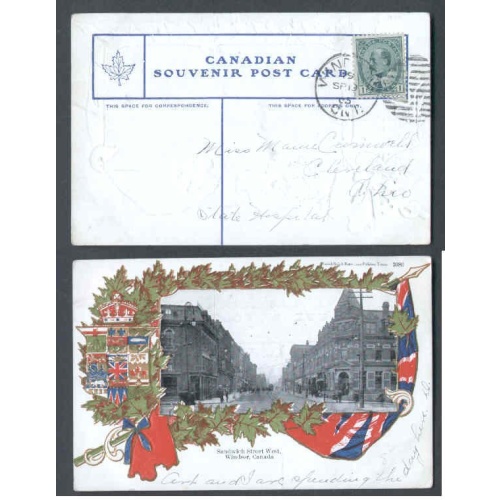 Canada-cover #9805-1c Edward patriotic- "Sandwich Street West,Windsor,Ont"-Essex Cty