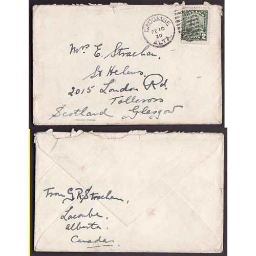 Canada-#9431 - 2c [ booklet stamp #150a ] KGV scroll - Lacombe,Alberta