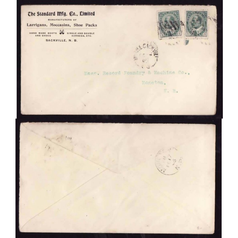 Canada-cover #14351-1c(2)-Middle Sackville, NS-Fe 17 1906-The Standard