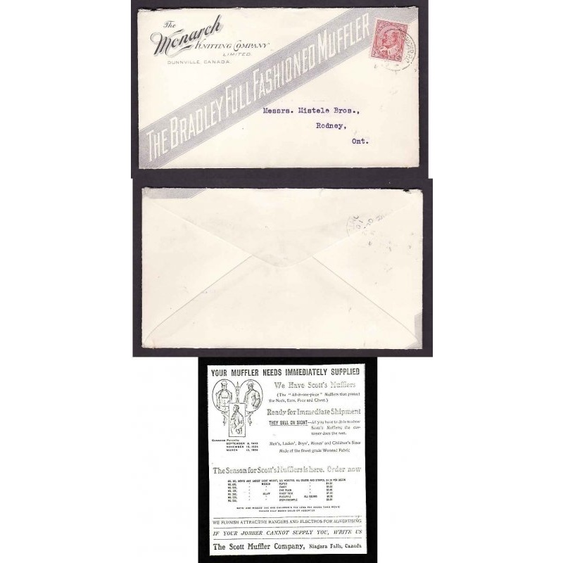 Canada-cover #14093-2c Dunnville advertising-Bridgeburg & Goderich RPO-Oc 21