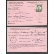 Canada-cover #4525-acknowledgement of receipt-Valhalla Centre,Alberta-My 7,1935
