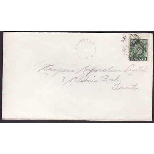 Canada-cover #10257 - 1c KGV medallion - Lewisville, NB - J? 1935