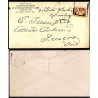 Canada-cover #13238-1c letter-Prescott squared circle-no paper sign of a s