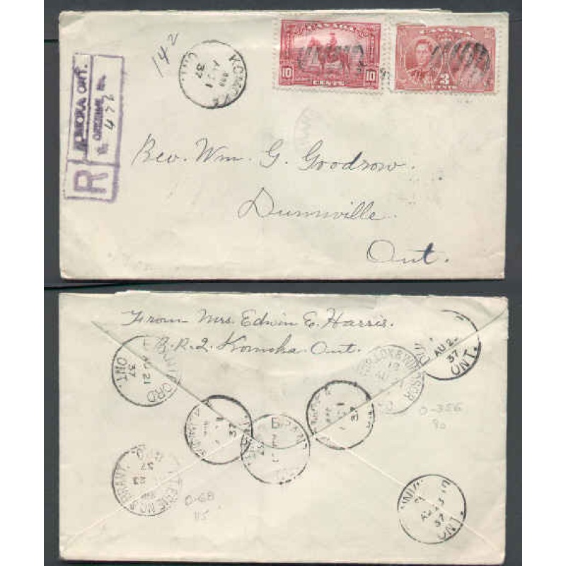 Canada-cover #5962-RPO-3c+10c regd-Middlesex Cnty-Komoka,Ont-Au 21