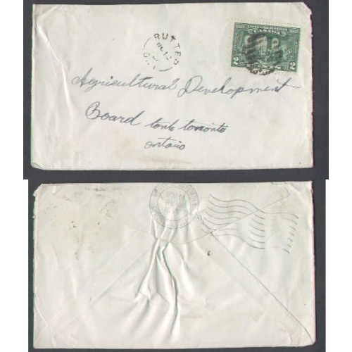 Canada-cover #5070-2c-Sudbury District-Rutter , Ont - No 12 1927