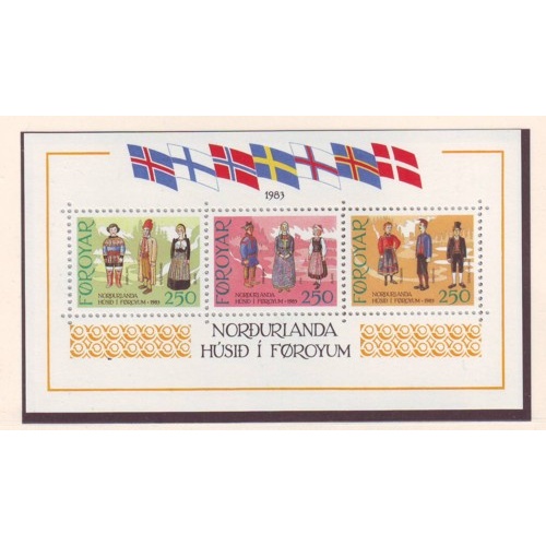Faroe Islands Sc 101 1983 Traditional Costumes stamp sheet mint NH