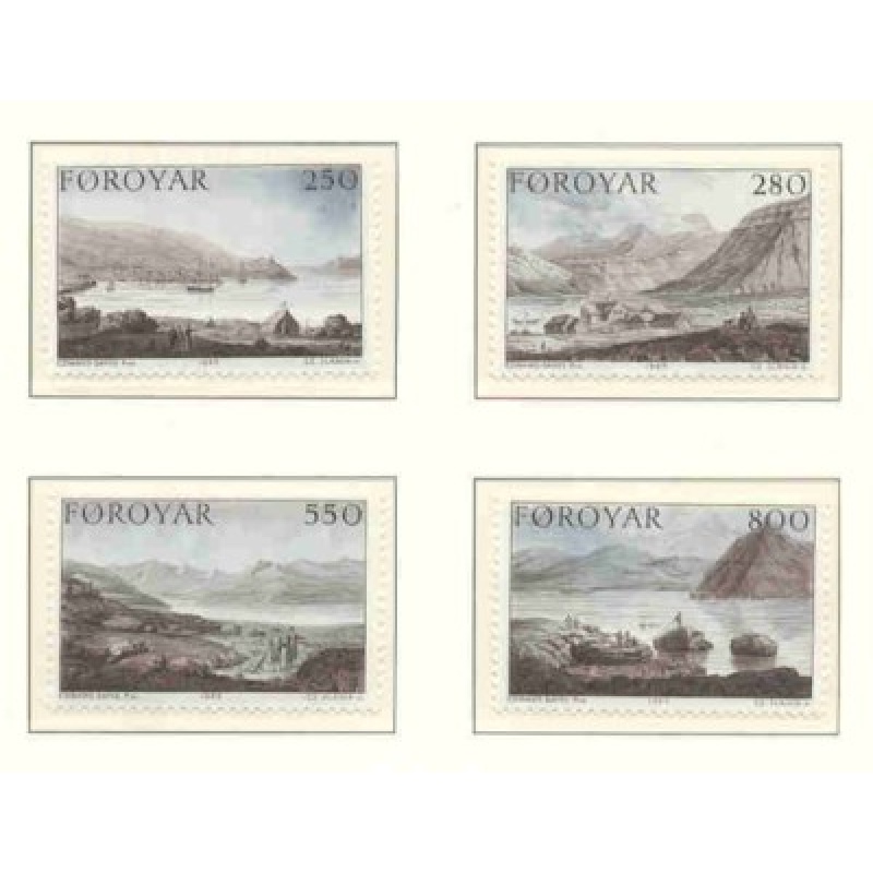 Faroe Islands Sc 121-124 1985 Dayes Landscapes stamp set mint NH
