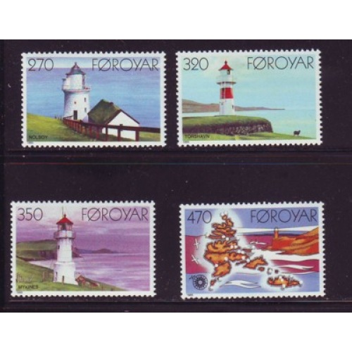Faroe Islands Sc 130-3 1985 Lighthouses stamp set mint NH