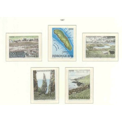 Faroe Islands Sc 161-65 1987 Hestur Island stamp set mint NH