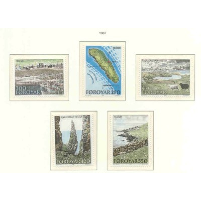 Faroe Islands Sc 161-65 1987 Hestur Island stamp set mint NH