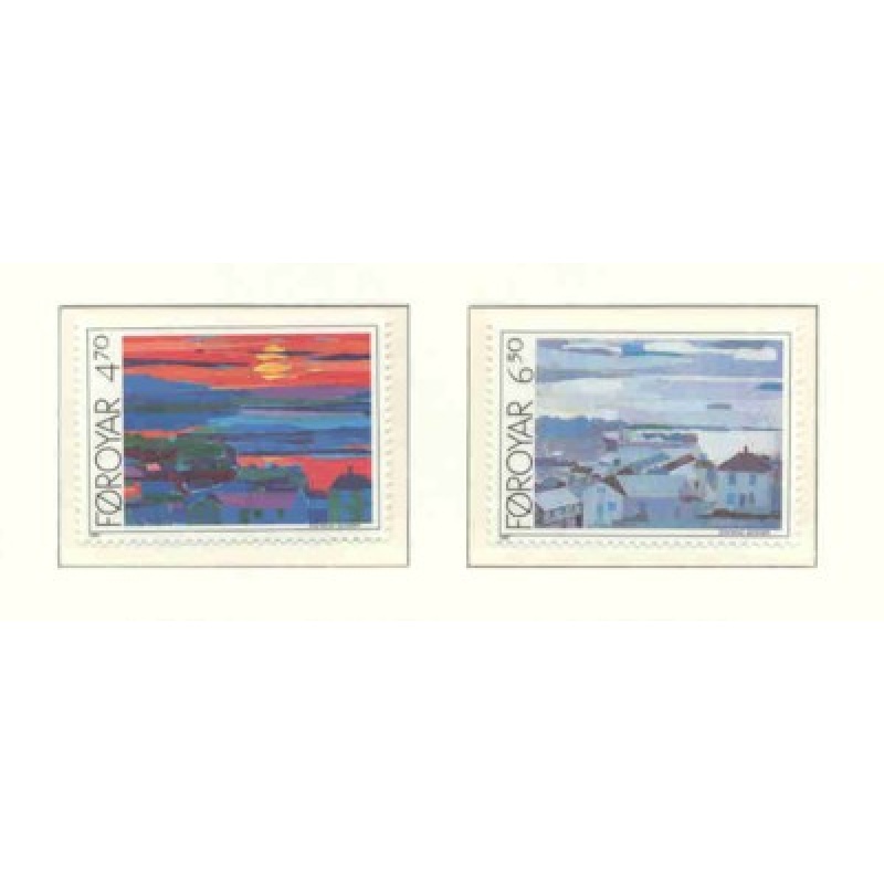 Faroe Islands Sc 166-7 1987 Paintings stamp set mint NH