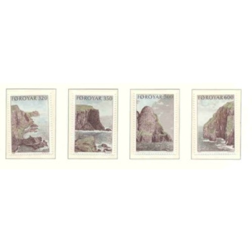 Faroe Islands Sc 197-200 1989 Bird Cliffs stamp set mint NH