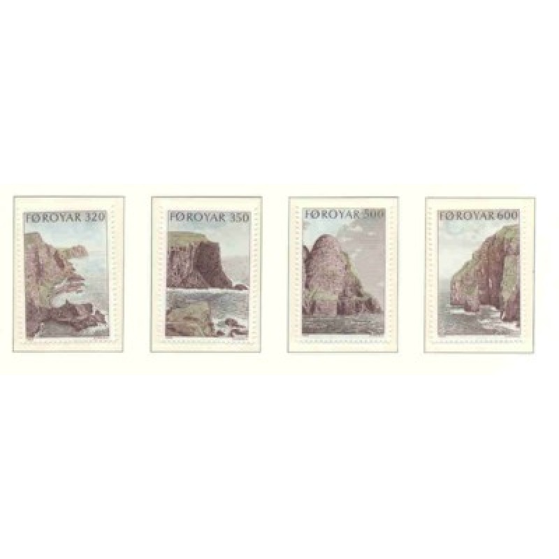Faroe Islands Sc 197-200 1989 Bird Cliffs stamp set mint NH