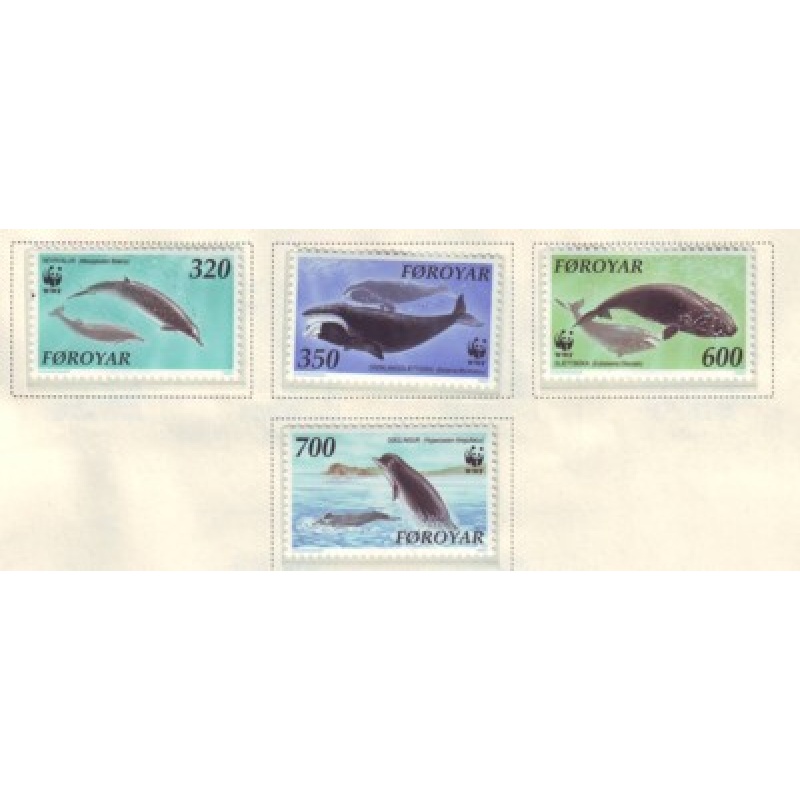 Faroe Islands Sc 208-11 1990 WWF Marine Life stamp set mint NH