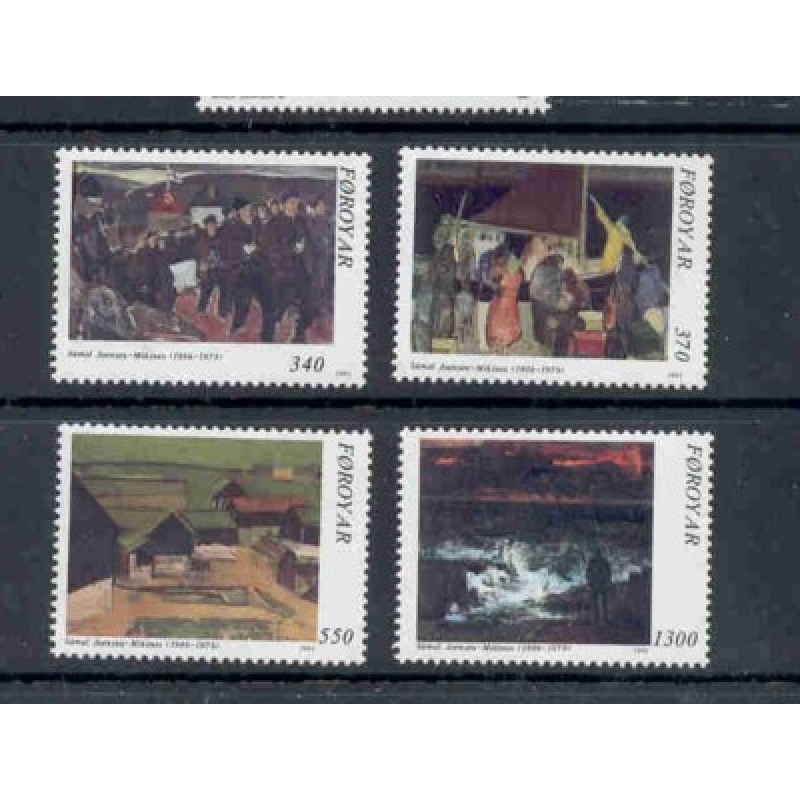 Faroe Islands Sc 228-31 1991 Joensen-Mikines Paintings stamp set mint NH