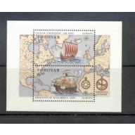 Faroe Islands Scott 238 1992 Eriksson Columbus stamp sheet mint NH