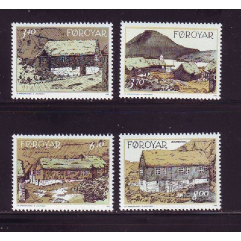 Faroe Islands Sc 243-46 1992 Traditional Houses stamp set mint NH
