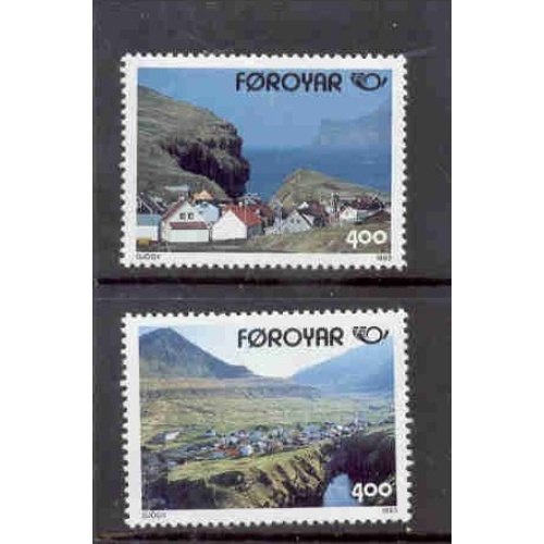 Faroe Islands Sc 250-51 1993 Gjogv Nordica stamp set mint NH