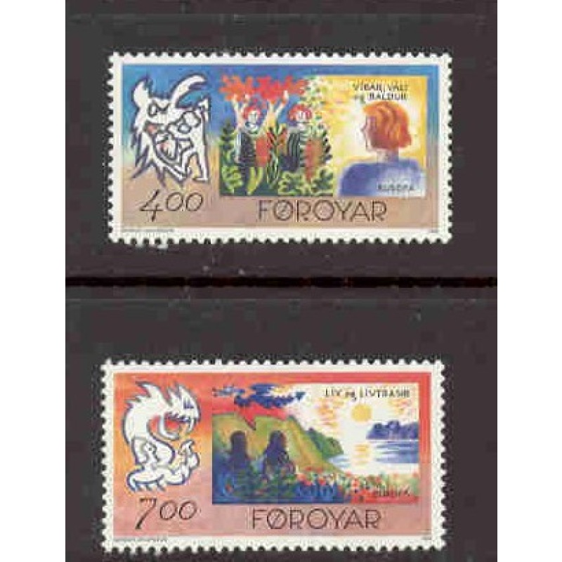 Faroe Islands Sc 282-83 1995 Europa Peace & Freedom stamp set mint NH